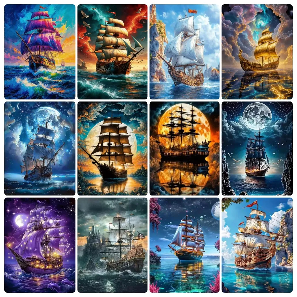 Diamond Painting Sailboat Land - Resin Art Work 评论和价格
